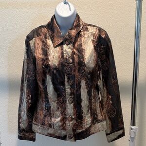 CHICOS Lightweight Paisley Embroidered Jacket Chico’s size 1